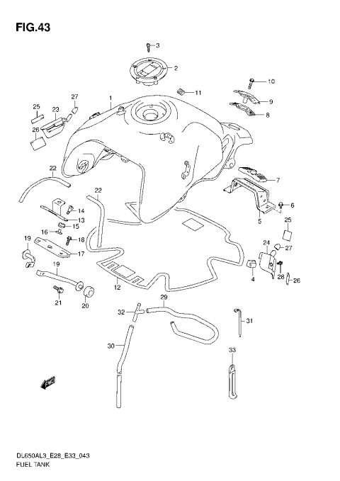 FUEL TANK (DL650AL3 E33)