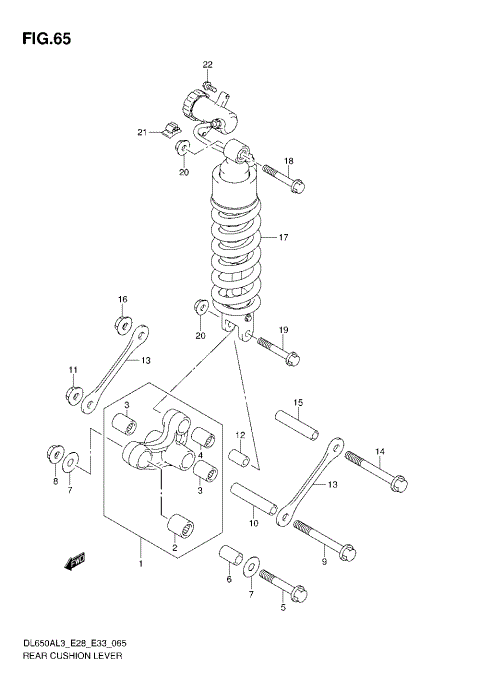 REAR CUSHION LEVER (DL650AL3 E28)