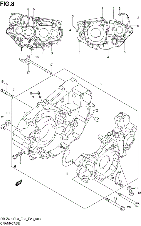 CRANKCASE (DR-Z400SL3 E28)