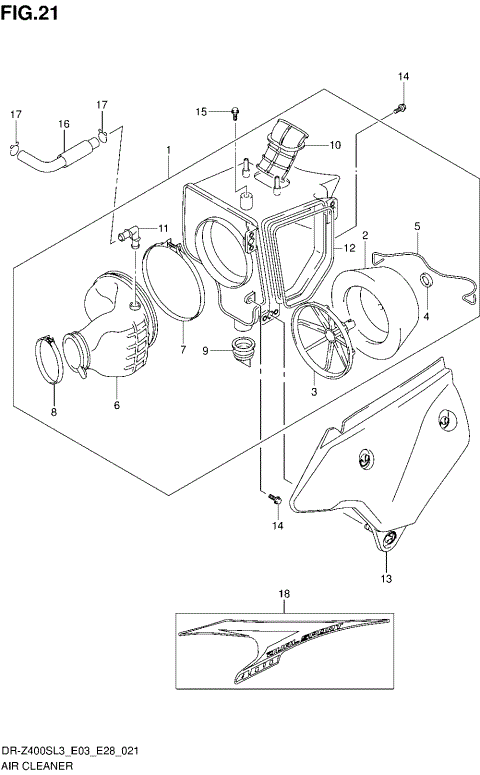 AIR CLEANER (DR-Z400SL3 E33)