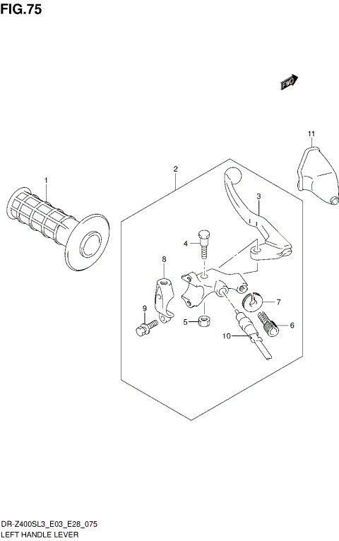 LEFT HANDLE LEVER (DR-Z400SL3 E03)