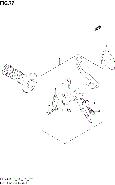 LEFT HANDLE LEVER (DR-Z400SL3 E33)