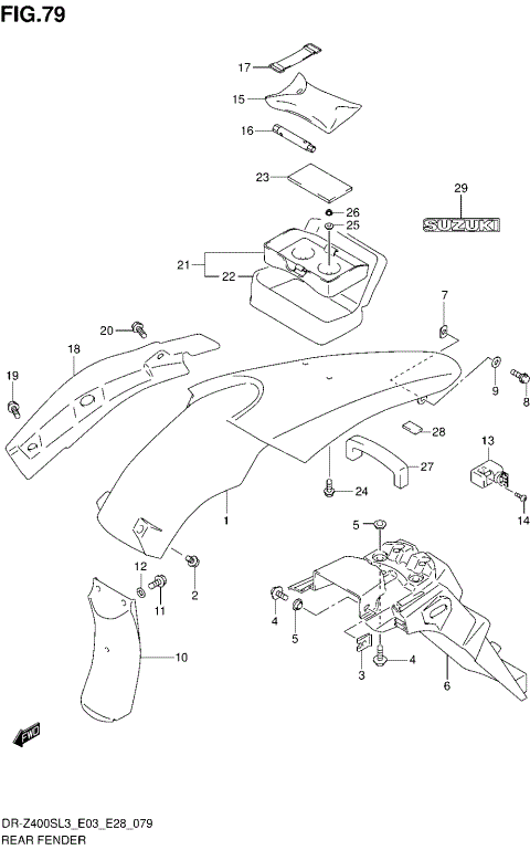REAR FENDER (DR-Z400SL3 E28)