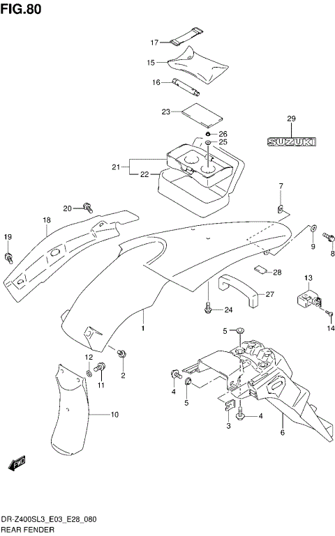 REAR FENDER (DR-Z400SL3 E33)