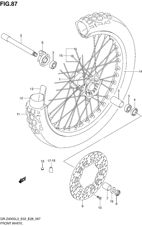 FRONT WHEEL (DR-Z400SL3 E03)