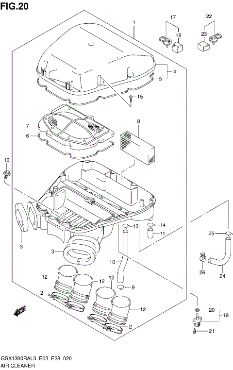 AIR CLEANER (GSX1300RAL3 E28)