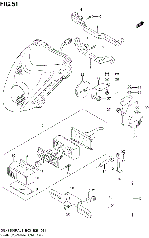REAR COMBINATION LAMP (GSX1300RAL3 E03)