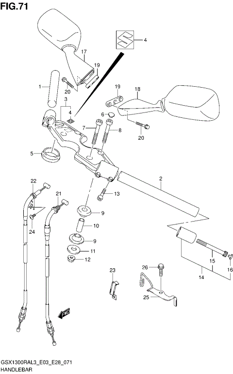 HANDLEBAR (GSX1300RAL3 E03)