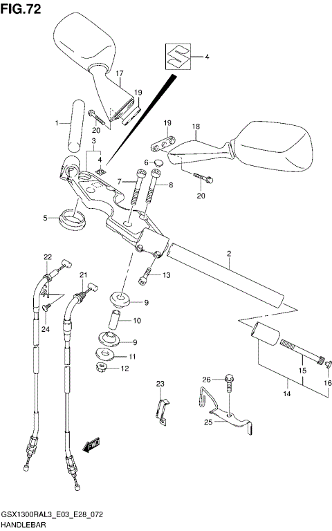 HANDLEBAR (GSX1300RAL3 E28)