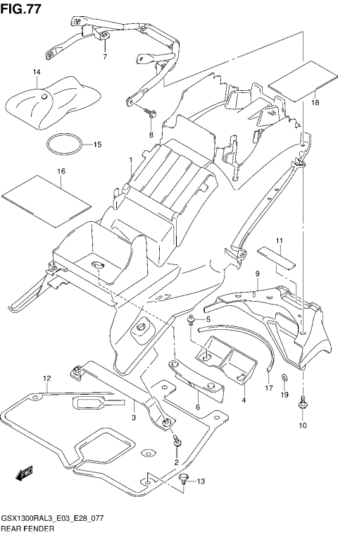 REAR FENDER (GSX1300RAL3 E33)