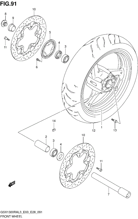 FRONT WHEEL (GSX1300RAL3 E03)