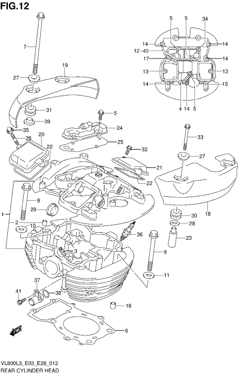 REAR CYLINDER HEAD (VL800L3 E28)