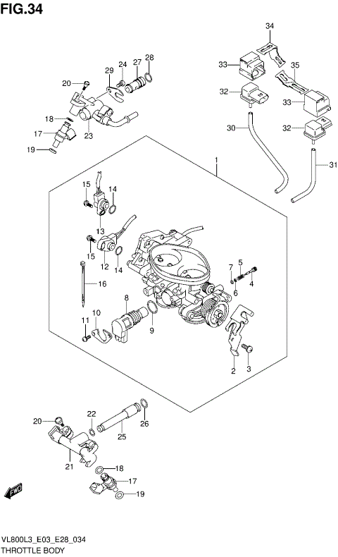THROTTLE BODY (VL800TL3 E28)