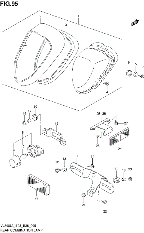 REAR COMBINATION LAMP (VL800TL3 E28)