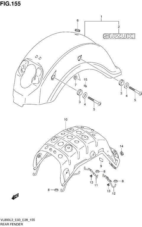 REAR FENDER (VL800L3 E33)