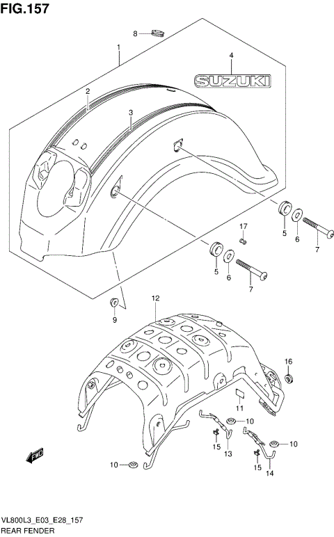 REAR FENDER (VL800CL3 E28)