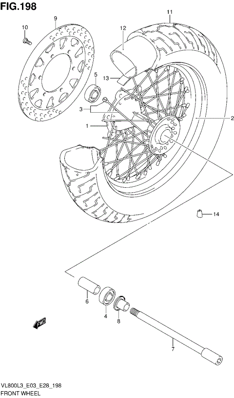 FRONT WHEEL (VL800TL3 E28)