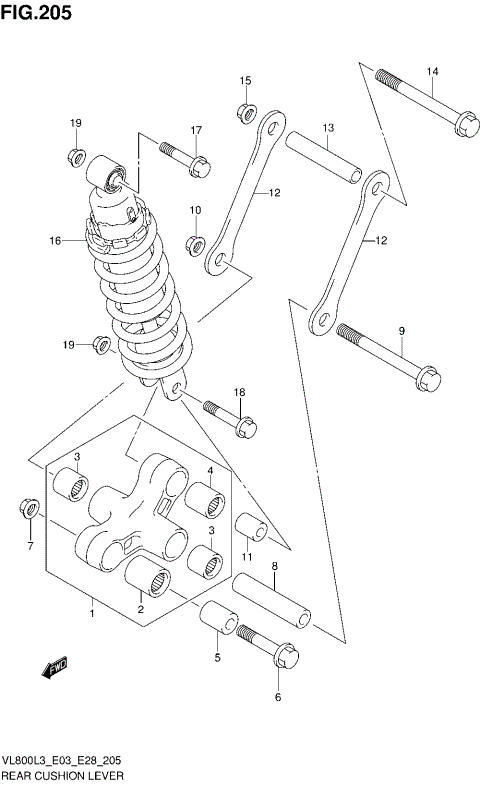 REAR CUSHION LEVER (VL800L3 E33)