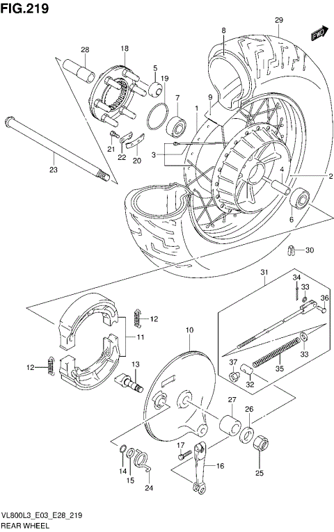 REAR WHEEL (VL800TL3 E28)