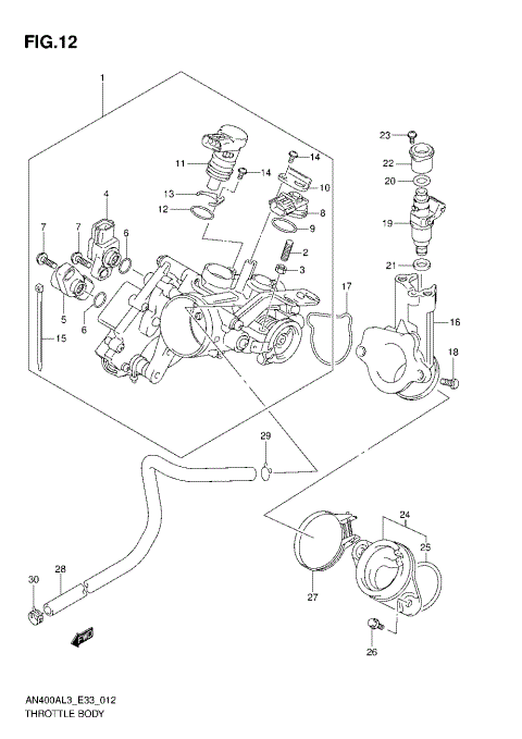 THROTTLE BODY (AN400AL3 E33)