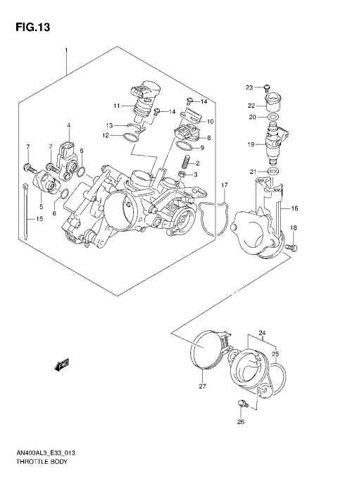 THROTTLE BODY (AN400ZAL3 E28)