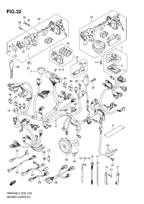 WIRING HARNESS (AN400ZAL3 E28)