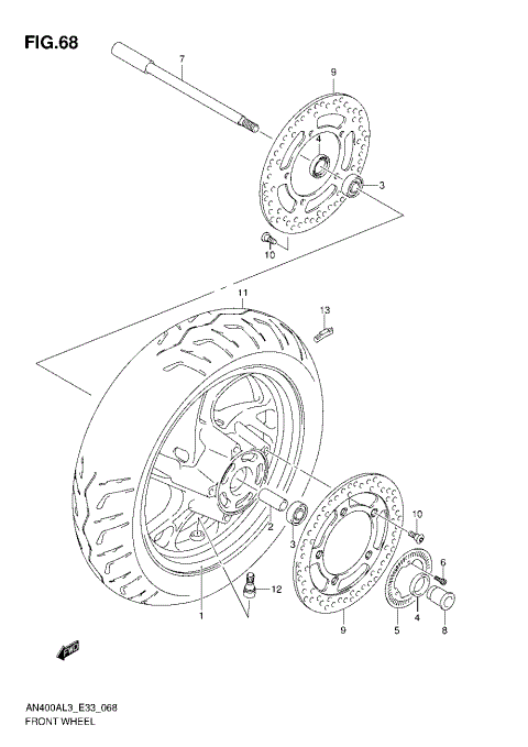 FRONT WHEEL (AN400ZAL3 E28)