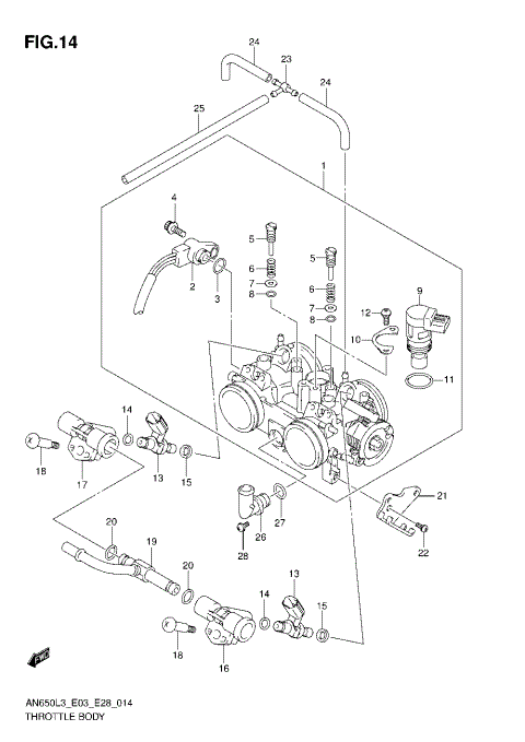 THROTTLE BODY (AN650ZL3 E28)