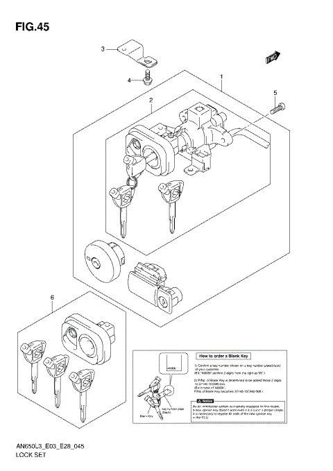 LOCK SET (AN650L3 E03)