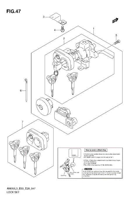 LOCK SET (AN650ZL3 E28)
