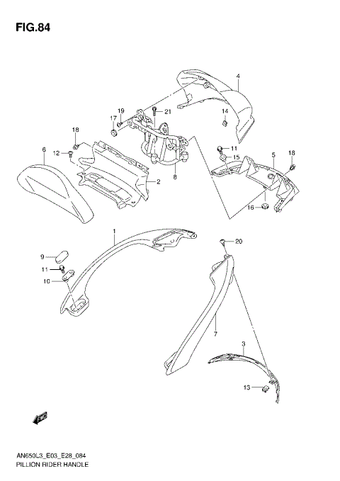 PILLION RIDER HANDLE (AN650L3 E03)