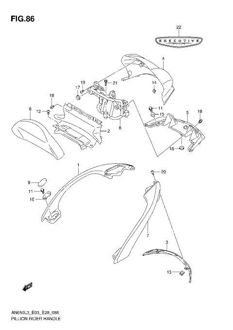 PILLION RIDER HANDLE (AN650ZL3 E28)