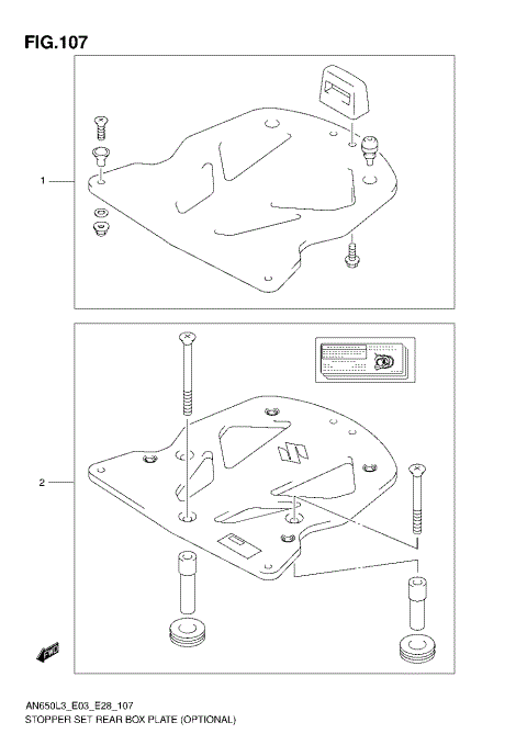 STOPPER SET REAR BOX PLATE (OPTIONAL)