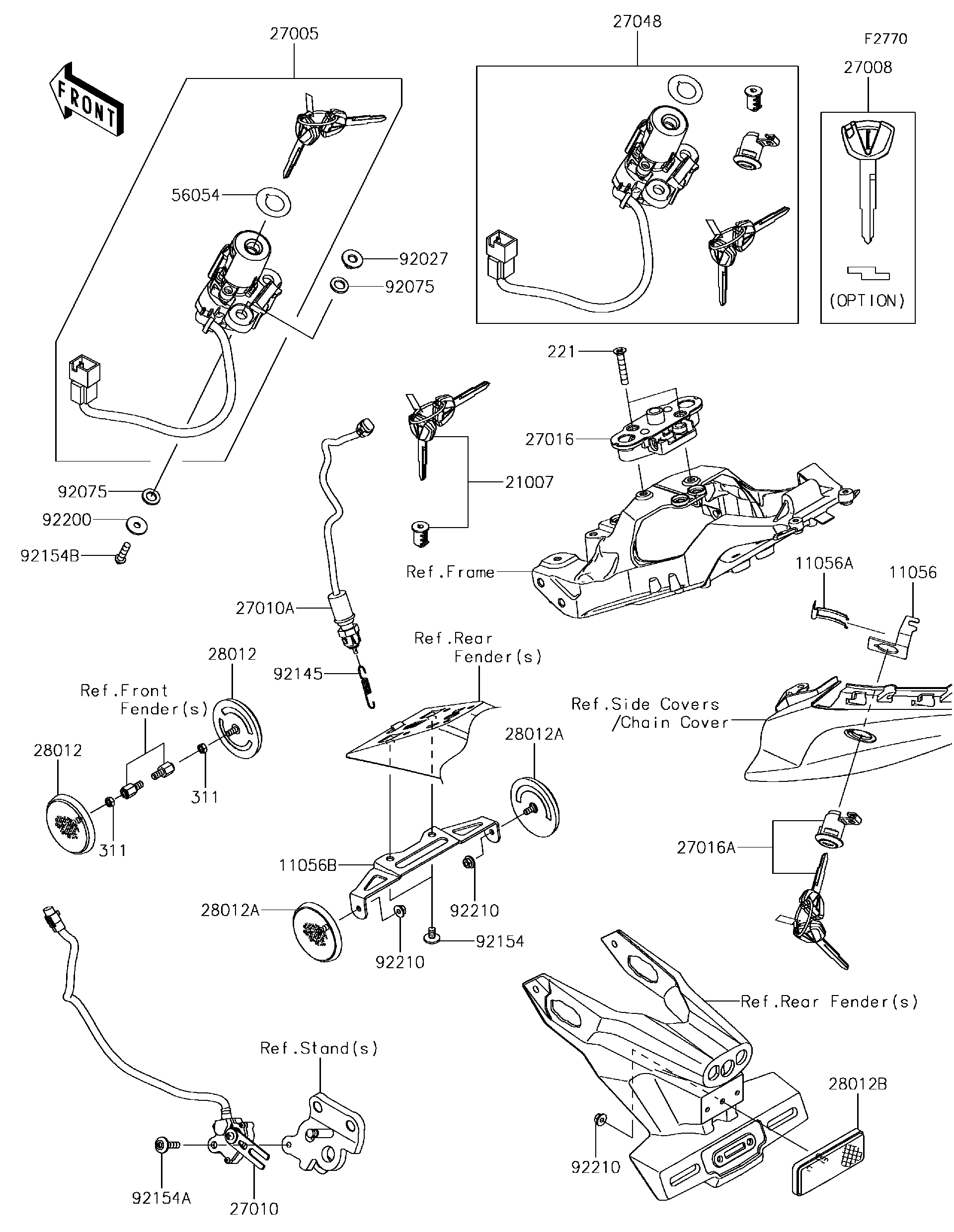 その他 Tajick Kawasaki Motorcycle 1990 OEM Parts Diagram for Ignition