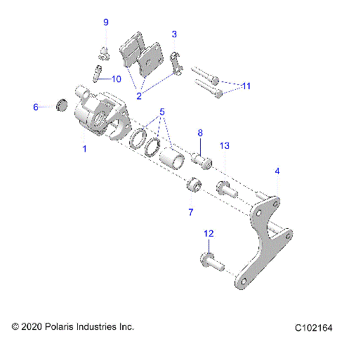 BRAKES, CALIPERS, REAR - A23HBBO7B3/B7 (C102164)
