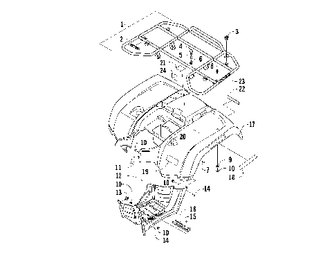 REAR RACK, BODY PANEL, AND FOOTWELL ASSEMBLIES [90618]