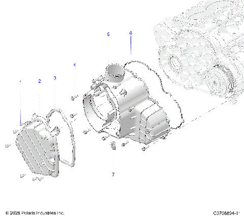 ENGINE, COVERS, ALTERNATOR AND COMPRESSOR