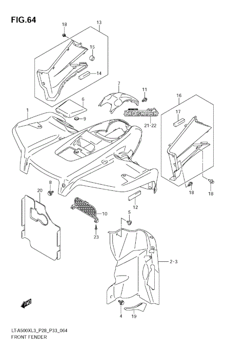 FRONT FENDER (LT-A500XZL3 E28)