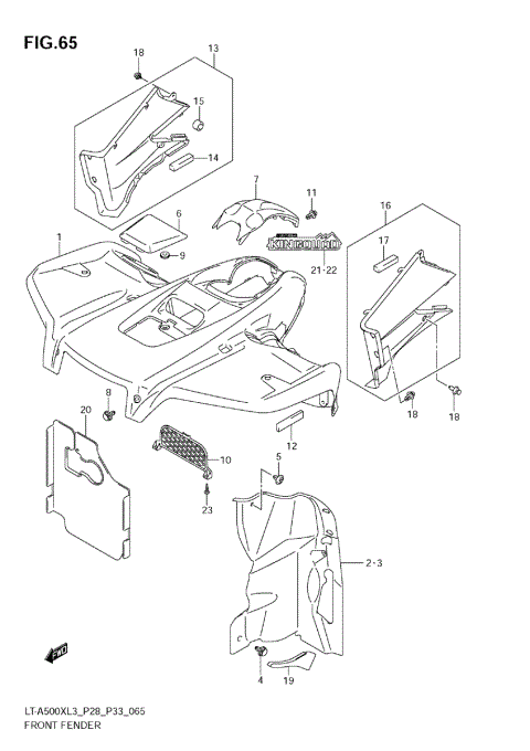 FRONT FENDER (LT-A500XZL3 E33)