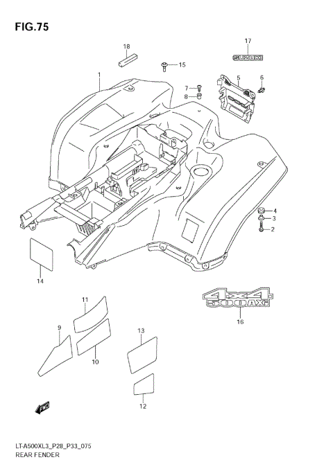 REAR FENDER (LT-A500XZL3 E28)