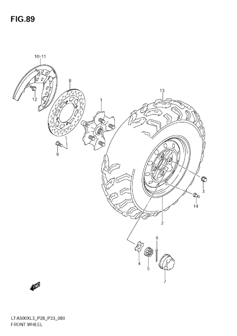 FRONT WHEEL (LT-A500XL3 E33)
