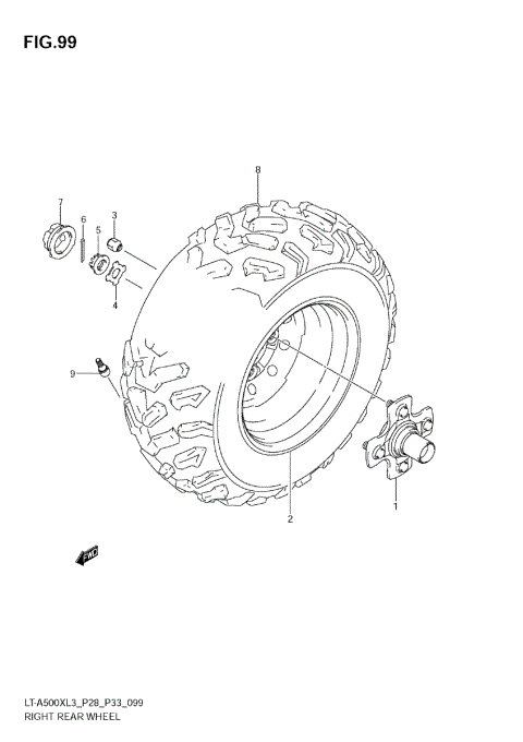 RIGHT REAR WHEEL (LT-A500XL3 E33)