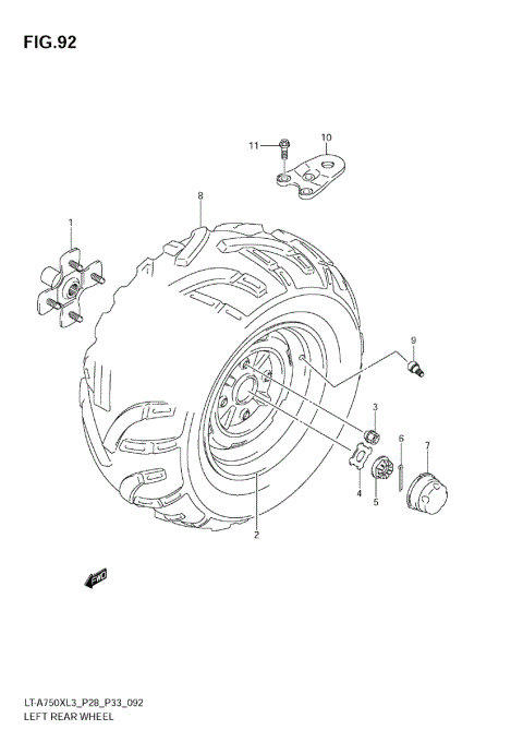LEFT REAR WHEEL (LT-A750XZL3 E33)