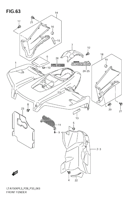 FRONT FENDER (LT-A750XPL3 E28)