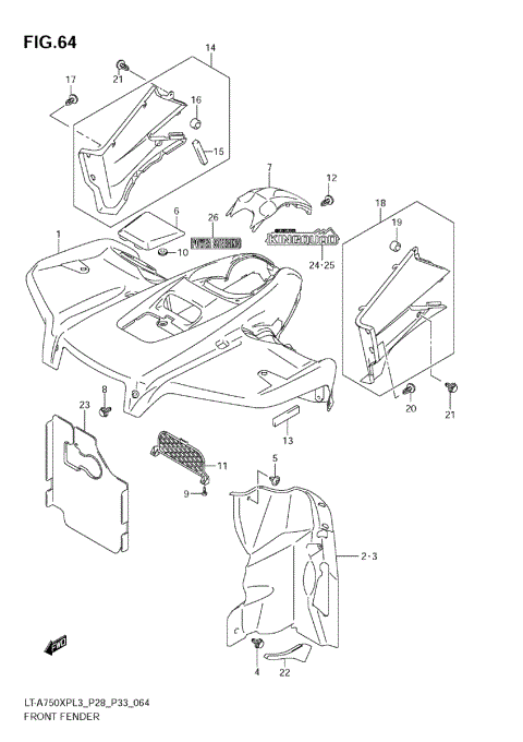 FRONT FENDER (LT-A750XPL3 E33)