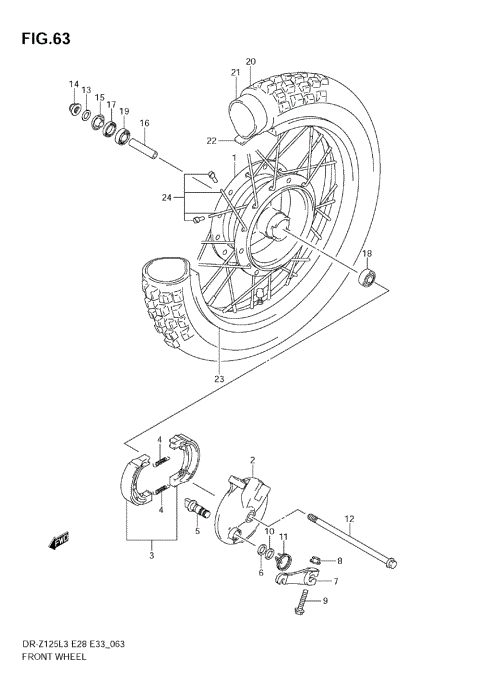 FRONT WHEEL (DR-Z125L3 E33)
