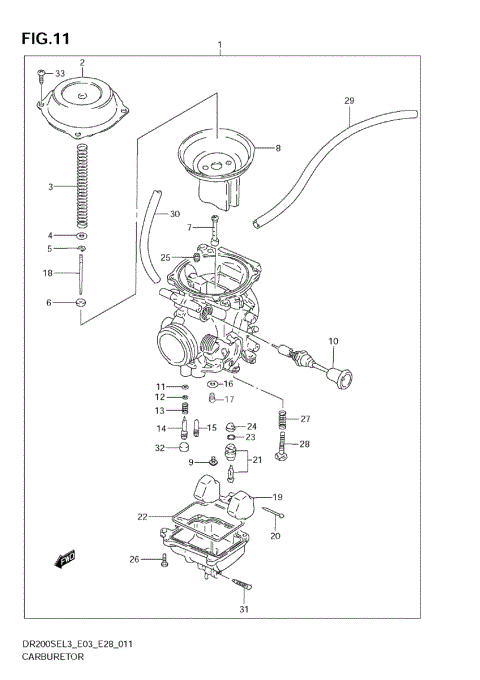 CARBURETOR (DR200SEL3 E28)