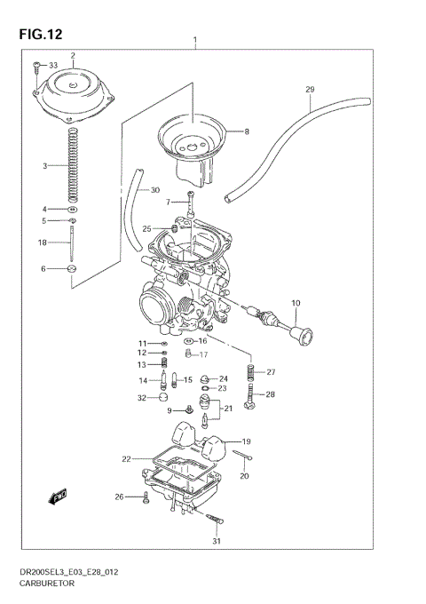CARBURETOR (DR200SEL3 E33)