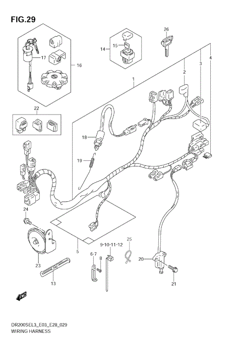 WIRING HARNESS (DR200SEL3 E03)