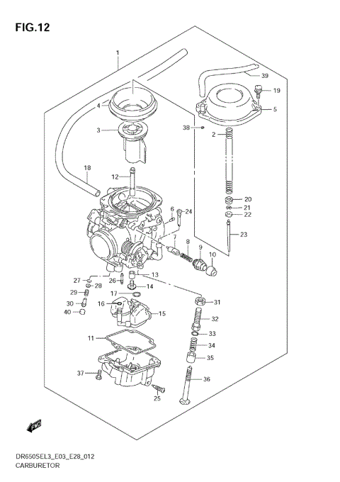 CARBURETOR (DR650SEL3 E28)